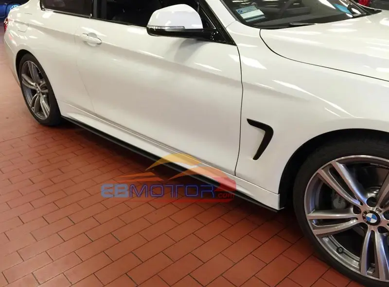 P style Real Carbon Fiber side skirts Extensions For BMW 4-Series F32 F33 F36 420i 428i 435i M sport 2014UP