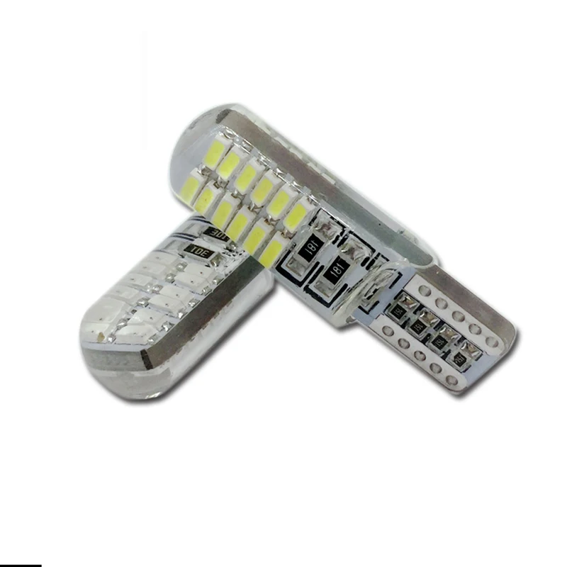 100 шт Холодный Белый T10 3014 24SMD кремнеземный светодиодный светильник для салона автомобиля сменный светильник s светильник багажника DC 12V