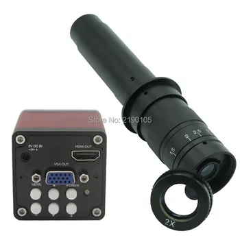 

Free Shipping 2.0MP 30FPS 1080P HDMI VGA Dual Output Digital Industrial Microscope Camera+10X-600X Optical C-mount Lens