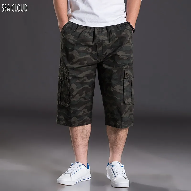 

82 Summer plus size casual camouflage large shorts men loose Elastic Waist Knee Length hiphop short trousers 2xl 6xl
