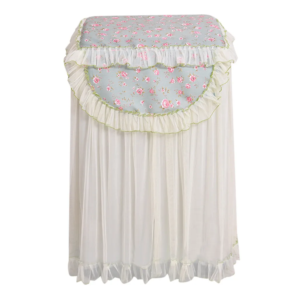 Lace Ruffle Floral Washing Machine Dust Cover Protection Front Durable Soft Home