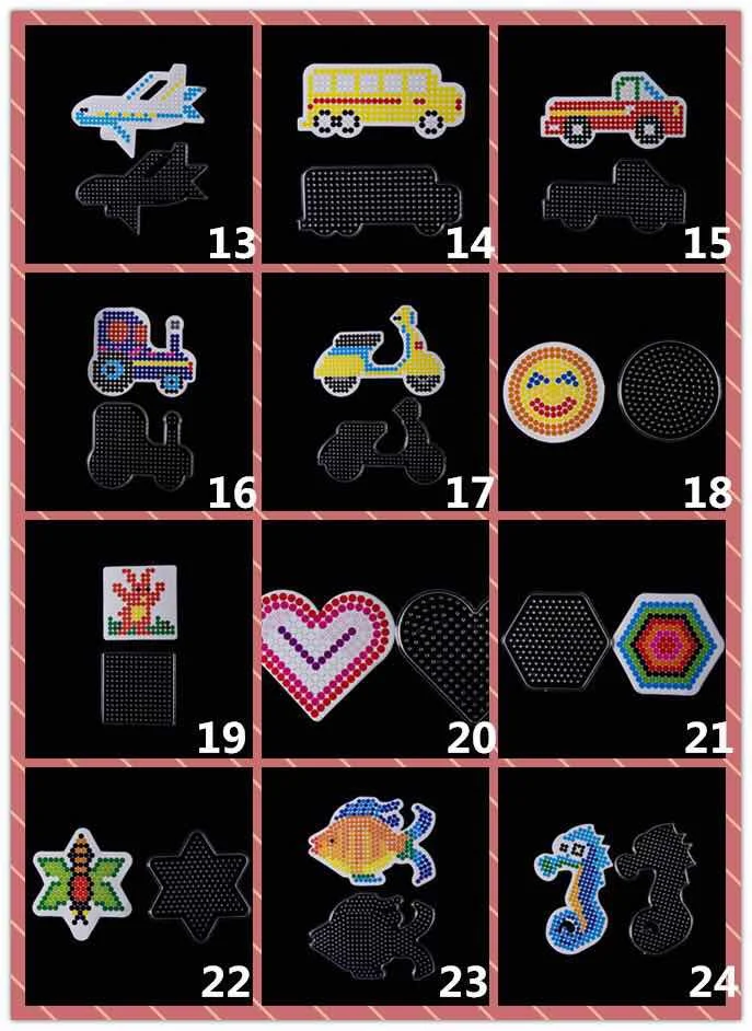 5mm Hama Beads Template with Color Paper Plastic Stencil Jigsaw Perler puzzles Beads Diy Transparent Shape Puzzle Pegboard