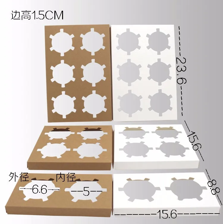 2/4/6 отверстий стаканчики для минеральных водов крафт-бумага и белой коробке рифленая коробка упаковочная коробка для капкейков с кареткой пудинг выпечка 10 шт./лот