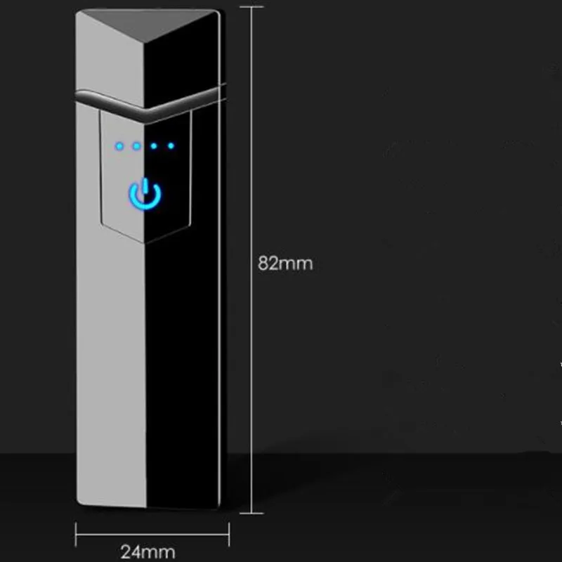 Новая сигарета с зарядкой от USB Электронная Зажигалка Ветрозащитная беспламенная перезаряжаемая электрическая зажигалка сенсорный переключатель зажигалки