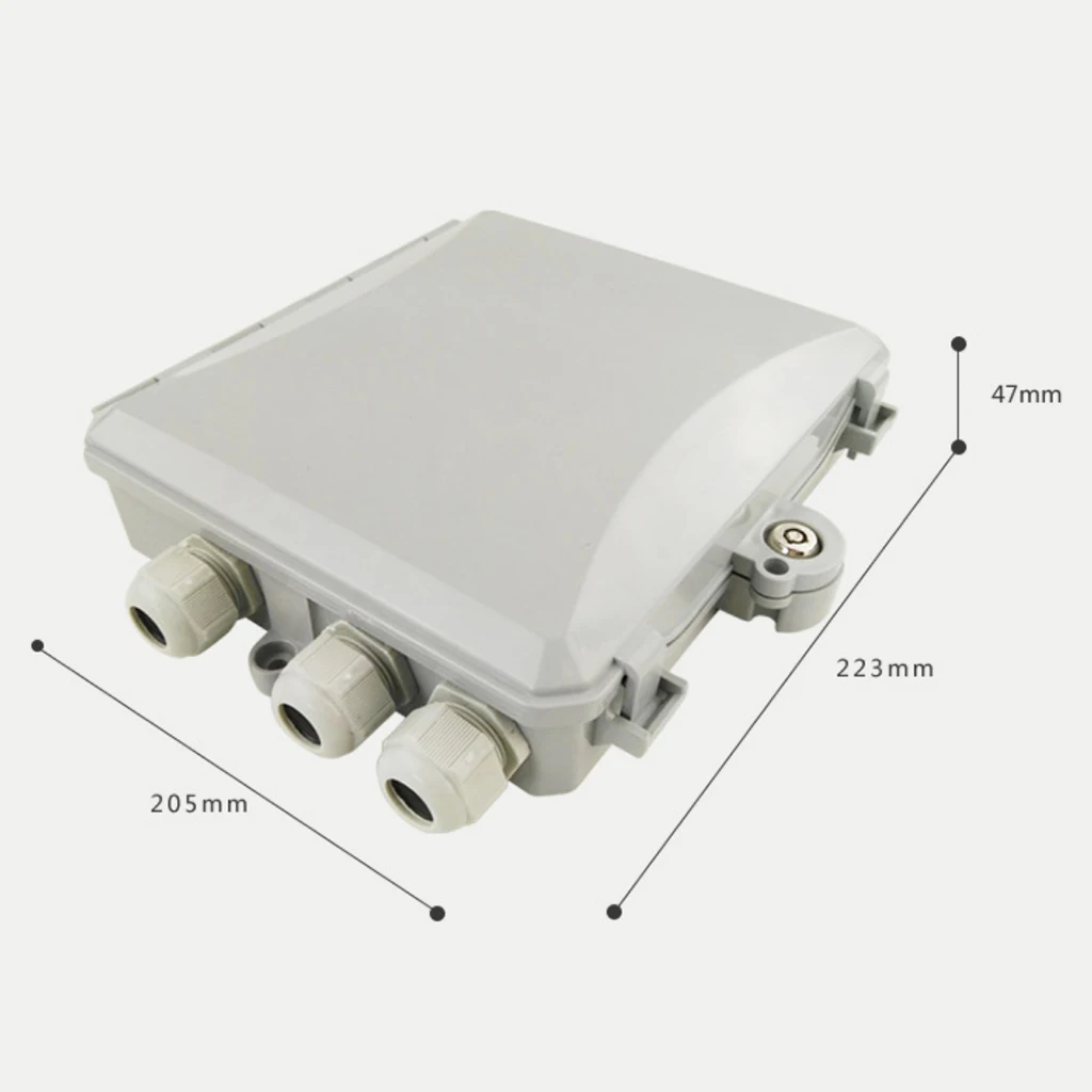 FTTH Fiber Optic Termination Box, 12 Cores Outdoor/Indoor Fiber Optical Splitter Distribution Box, High Strength Plastic,Durable