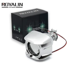 ROYALIN 1 PCS Alogena Lente H1 2.0 pollici Bi Xenon Proiettore a Testa Lente Luce LHD Mini Obiettivo di Vetro per H1 h4 H7 Moto Lampade FAI DA TE