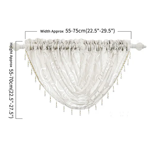 NAPEARL, украшенный бисером, водопад, подзор, украшение для дома, пелмет, роскошная, для гостиной, на окно, балдахин, современный, для обработки окна, занавеска, толстая - Цвет: Double white