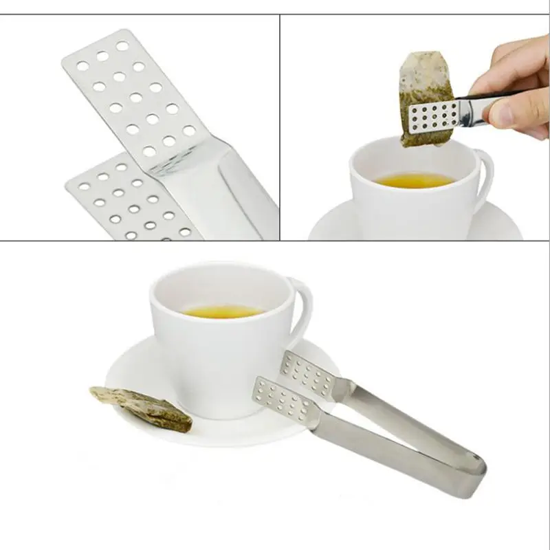 Stainless Steel Tea Bag Clip Teabag Squeezer Holder Heat Resistant Mini