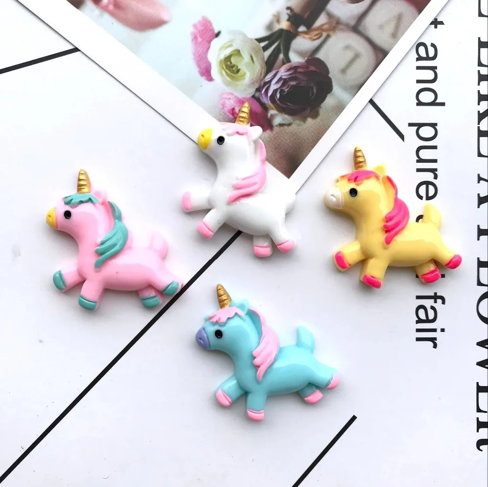 6 NEW UNICORN FLAT BACK RESINS PLANAR RESINS CABOCHON *SHIPS FREE* *USA SELLER*