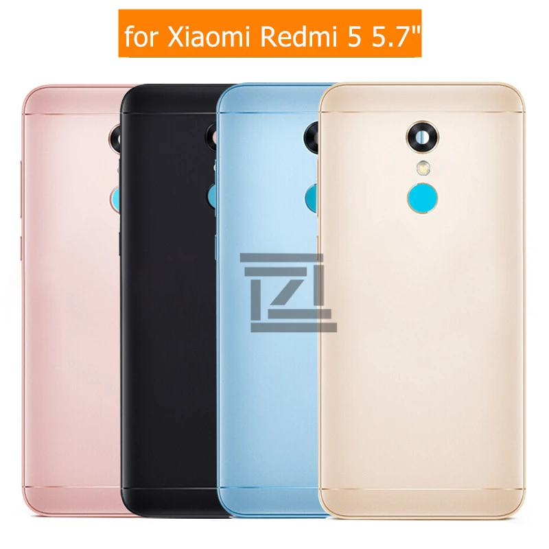 

for Xiaomi Redmi 5 Battery Back Cover Metal Rear Door Housing + Camera Glass Lens + Side Key Replacement Repair Spare Parts