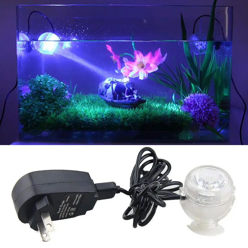 Luminaria 1W LED Night Light Aquarium Bubble Fish Tank Lamp Colors PVC