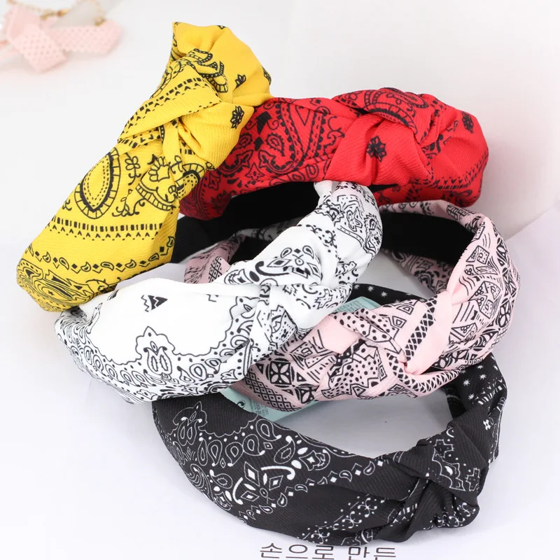 Ethnic Retro Knot Turban Headband Hairband Women Girls Hair Head Bands Hoop Wrap Accessories For Women Turban Scrunchy Headdress