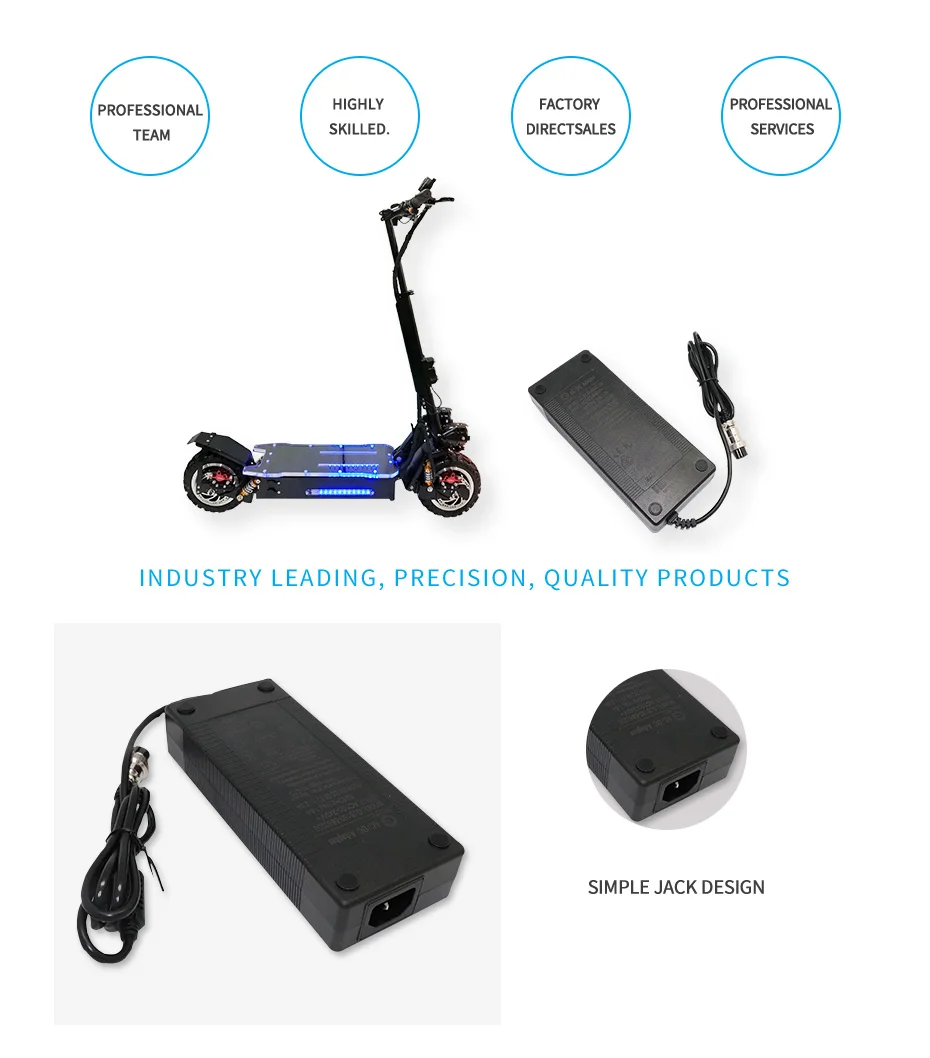 JS 3200W 67.2V 2A Quick Charge Electric Scooter Charger 11 Inch Tire Size Temperature Resistance Waterproof Scooter Accessories