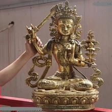 Bi001873 Тибет Буддизм Медь Бронза Gild Манджушри Манджушри Гуань Инь Гуань-инь Статуя