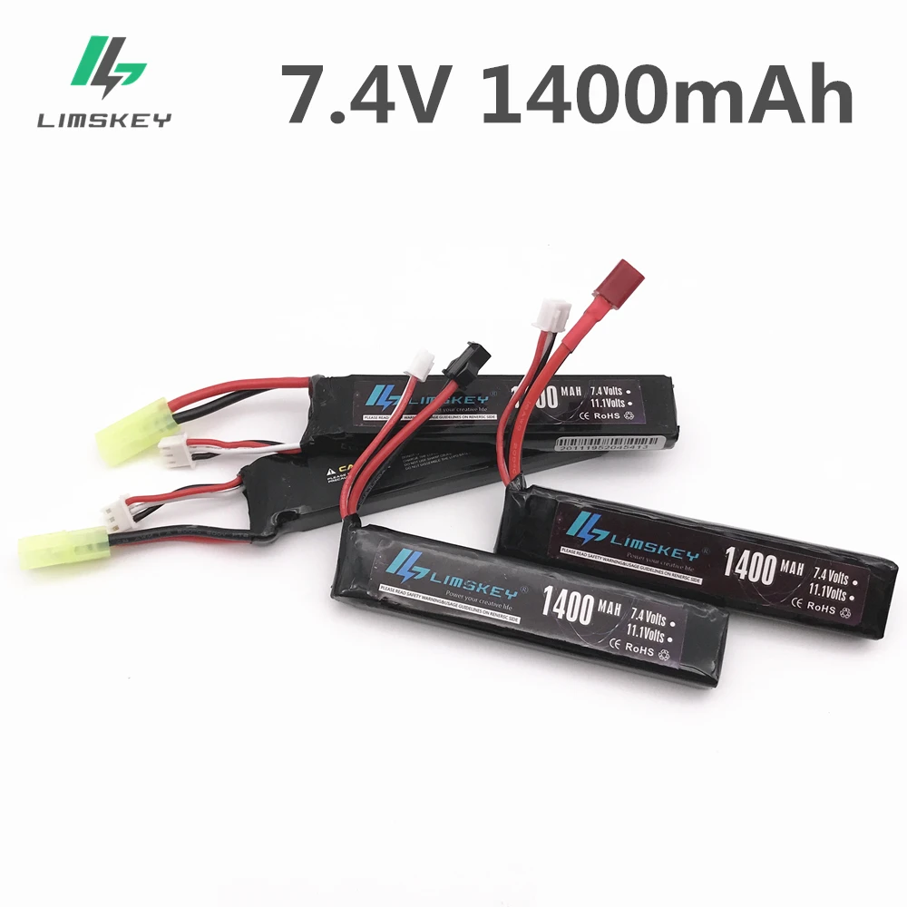 Limskey RC Lipo аккумулятор 7 4 В 1400 мАч 25C мини страйкбол для пистолетов модель