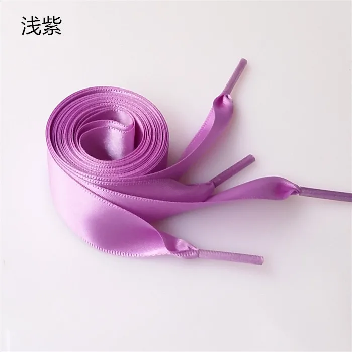 AHKUCI плоский атласный шнурки многоцветные шнурки для шнурков для детей и взрослых шнурки для кроссовок 10 пар - Цвет: Light purple