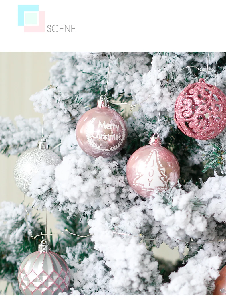 07 inhoo 2017 Christmas Tree Decoration Ball Ornaments Pendant Accessories  20pcs Silver powder Ball Decor For Christmas Home Party