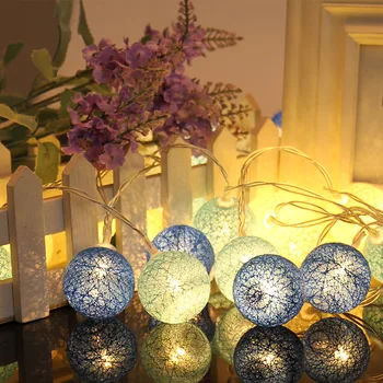 

Sweet Pastel Cotton Ball 1.2M 10 Led String Lights Christmas Holiday Party Lamp Wedding Living Room Babyroom Bedroom Decoration