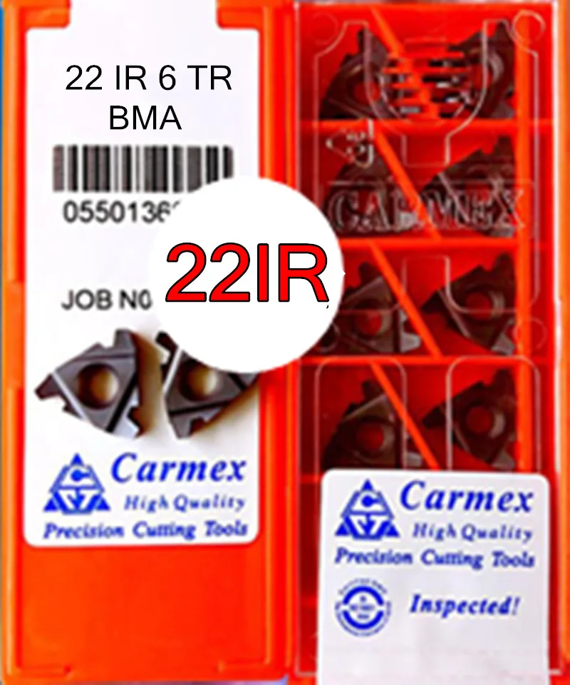 22IR 6TR BMA 10 шт. 50 100 Карбид Carmex обработка вставки: нержавеющая сталь и легированная т.