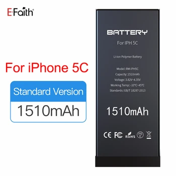 

10PCS/Lot 2019 E-Faith New Brand For iPhone 5C Real Capacity 1510mAh Li-ion Battery Accumulator Free Shipping CE Certificate