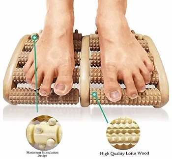 

Stress Relief Wooden Dual Foot Roller Massager Relieve Plantar Fasciitis Acupressure/Reflexology Foot Massager Blood Circulation