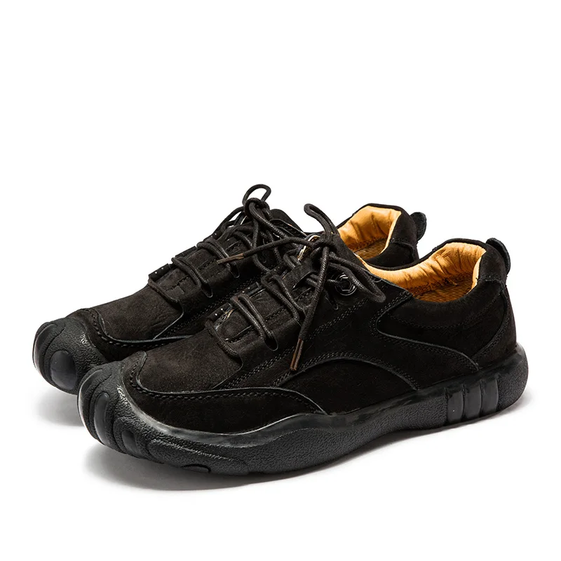

2018 New Genuine Leather Mens Shoes Casual Lace Up Men Shoes Leather Moccasins Boat Shoes Black Brown Men Loafers Top Quality