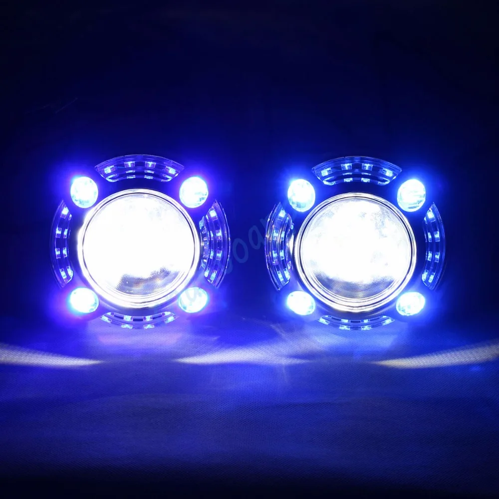 светодиодные фары на ваз 2107 передние. фары ангельские глазки на ваз 2107.