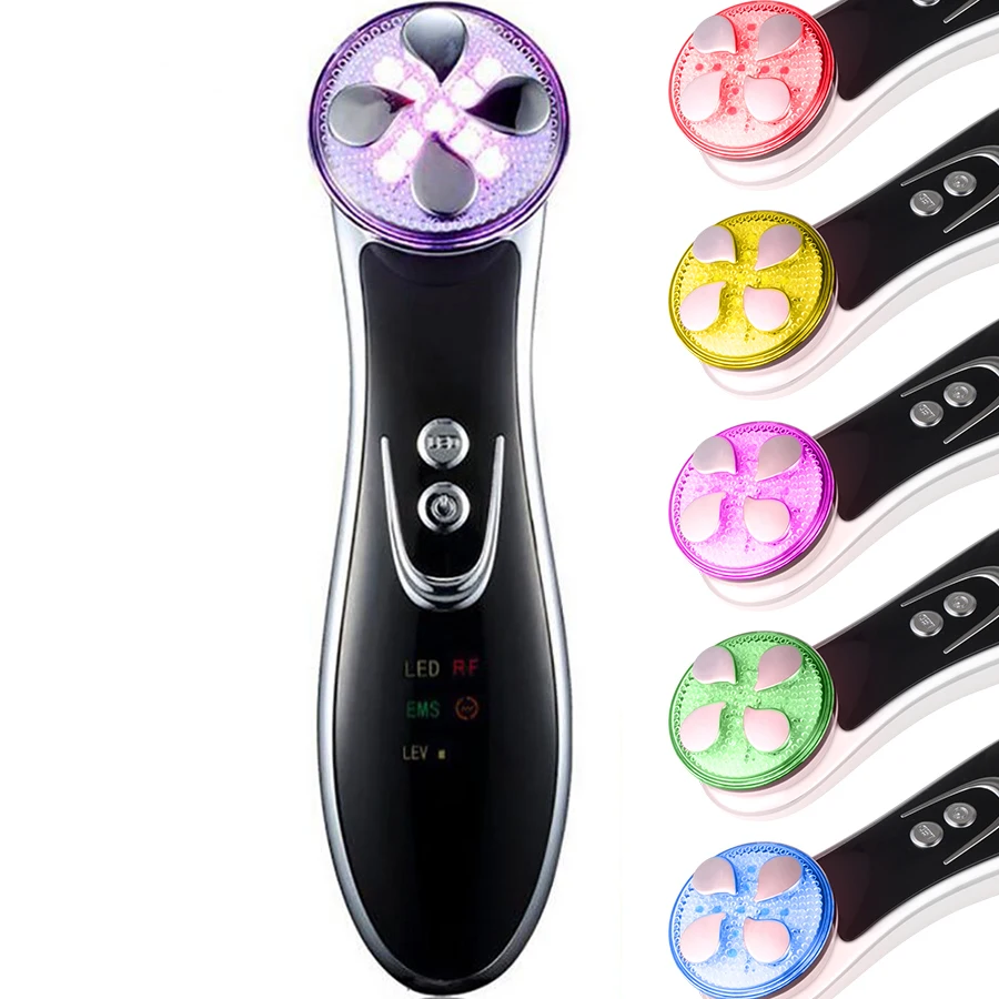 

5 In 1 Facial Mesotherapy Electroporation RF Radio Frequency LED Photon Device Anti-aging Anti-wrinkle Machine Skin Care Tool