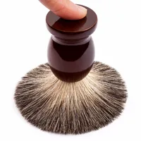 Qshave Man Pure włosia borsuka pędzel do golenia drewna 100% do maszynki do golenia podwójne zabezpieczenia na kanty prosto klasyczny pędzel do golenia 2