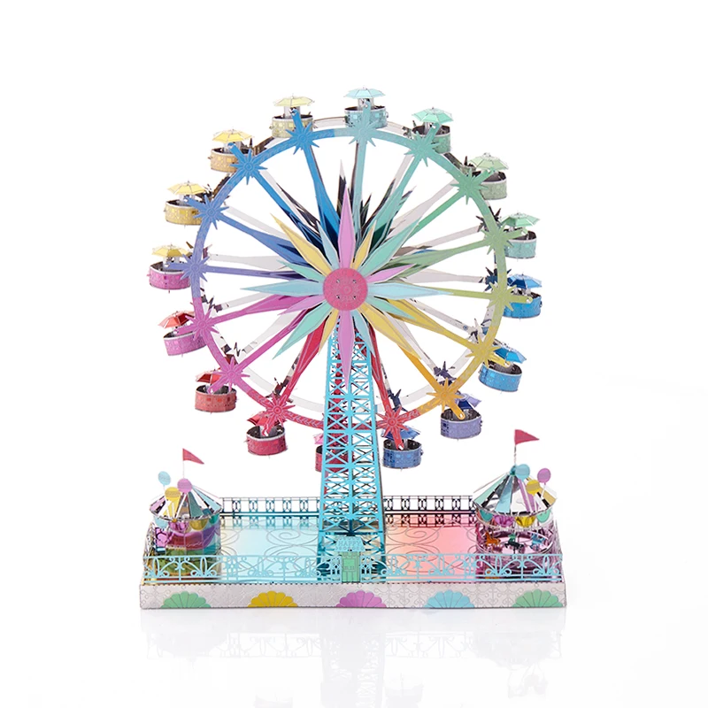 

Jigsaw Toys 3D Metal Puzzles Can Rotate Ferris Wheel DIY Stainless Steel Toy Model Assembly Pack Adult Puzzle Collection Gifts