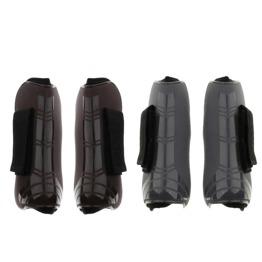 1 Pair Horse Leg Boots Front Legs Protection, PU and Neoprene, Impact and Shock Reduction