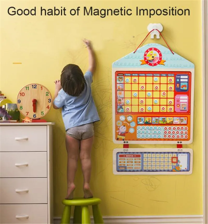 

Baby Good Habit Board Responsibility Chart Self-discipline Table Drawing Board Wooden Drawing Toy Educational Baby Toys For Kids