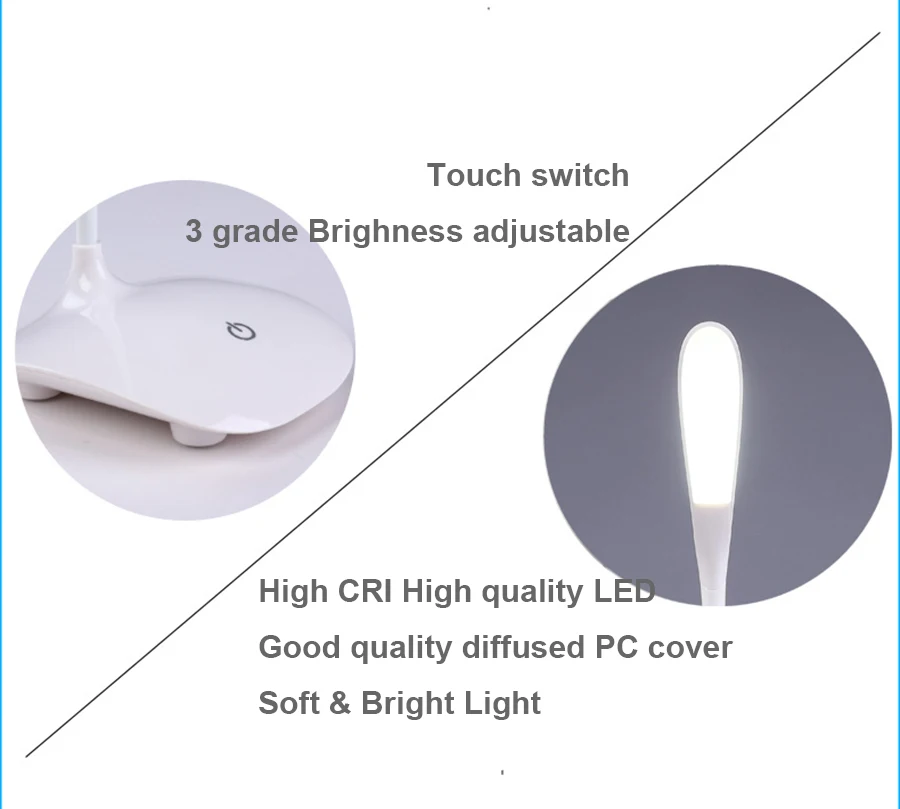 Высокое Качество сенсорный выключатель 5 Вт светодиодный свет книги затемнения/Настольная лампа с USB charing