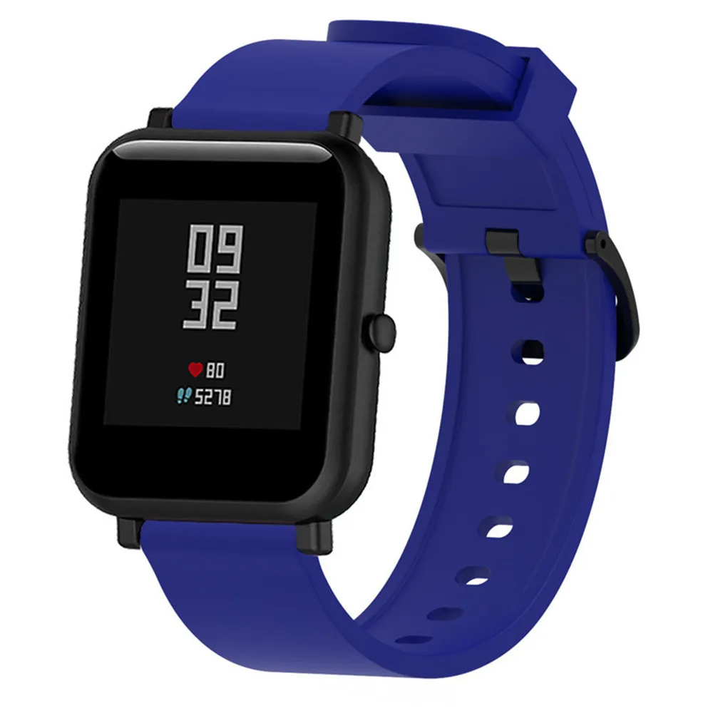 Цветной мягкий силиконовый спортивный ремешок для Xiaomi Huami Amazfit Bip Смарт-часы 20 мм сменный Браслет умный ремешок