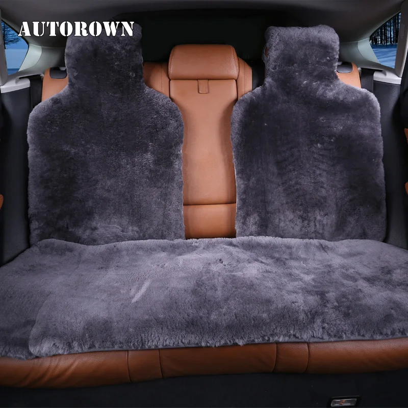 

AUTOROWN Universal Car Seat Covers 100% Natural Australian Sheepskin Autumn And Winter Accessories Automobiles Basic Function