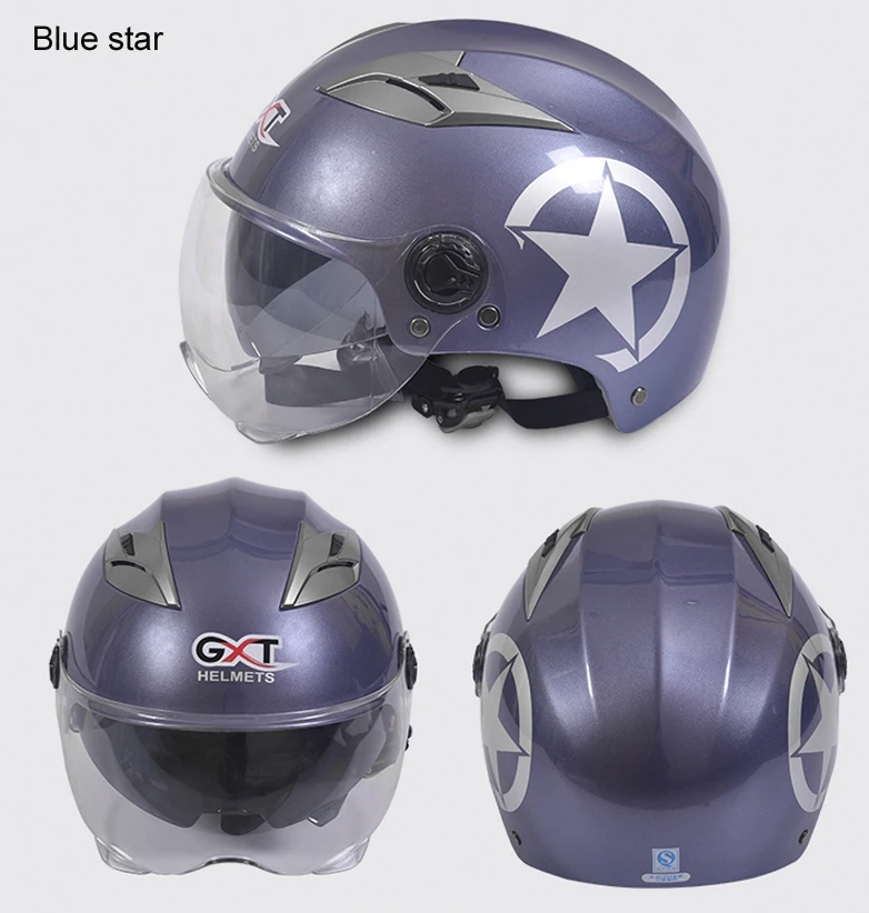 GXT козырек с двойными линзами, Половина шлема, мотоциклетный шлем для езды на мотоцикле, шлемы для мужчин и женщин, для скутера, велоспорта, для езды на мотоцикле