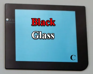 ChengHaoRan, 50 шт., серебристый, черный, серый, золотой, пластиковый стеклянный экран, объектив для GBP, защитная крышка, замена для GameBoy Pocket - Цвет: C black glass lens