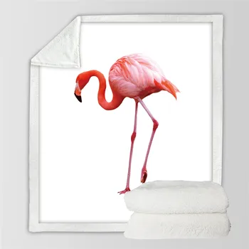 

Girly Velvet Plush Ultra Soft Throw Blanket Adorable Flamingo Pattern Sherpa Throw Blanket Animal Printed Washable