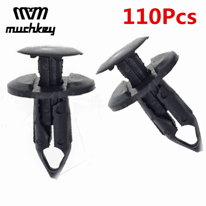 Muchkey 110Pcs Auto Plastic Rivet Fasteners Car Bumper Fender skirts