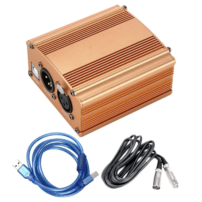 

48V Usb Phantom Power Supply Usb2.0 Cable Dual Plug Microphone Cable For Mini Microphone Condenser Recording Equipment