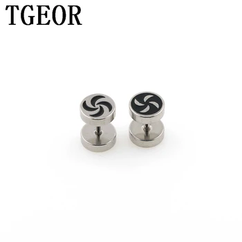 

free shipping illusion cheaters 20pcs 1.2*6*8/8mm Stainless Steel double side drop oil windmill piercing fake plugs