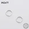 INZATT 925  Sterling Silver Minimalist Geometric Round Small Hoop Earrings For Women Birthday Party Black FINE Jewelry Gift ► Photo 1/6