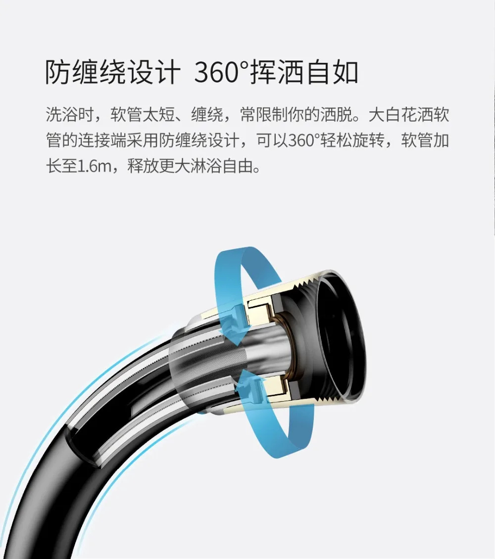 Xiaomi Dabai ручная насадка для душа, набор подъемных стержней 3 в 1, 360 градусов, 120 мм, 53 отверстия для воды с ПВХ, мощный массажный Душ 35