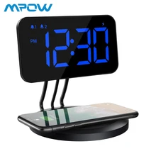 Mpow двойной будильник с кнопкой повтора сигнала светодиодный цифровой дисплей экран часы с беспроводным зарядным устройством для всех qi-enab светодиодный телефон