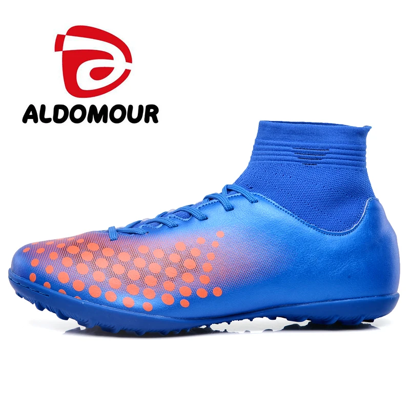 Buy ALDOMOUR Men Football Soccer Boots Athletic Soccer Shoes New Leather High