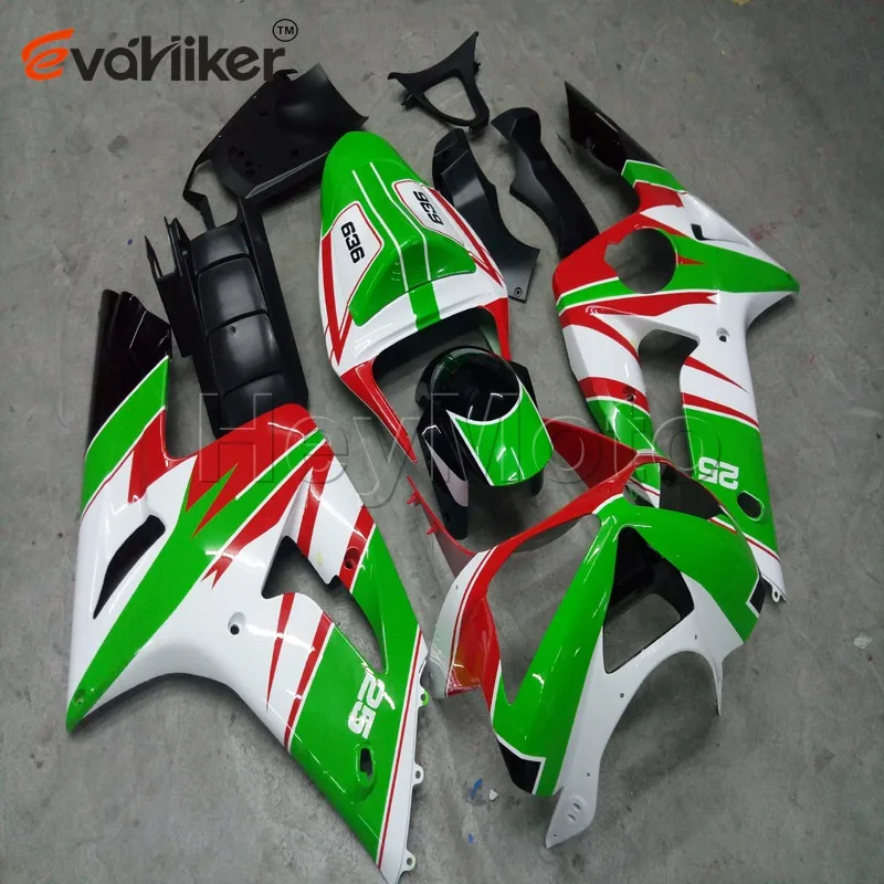 Заказной ABS обтекатель двигателя для ZX-6R 2003-2004 ZX 6R 03 04 мотоциклетные панели заказ+ красный белый литья под давлением - Цвет: F
