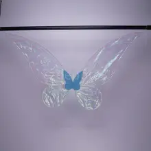 Adorável adultos crianças cor brilhante mudando borboleta anjo asas de fadas festa vestido extravagante carnaval festivo cosplay traje adereços