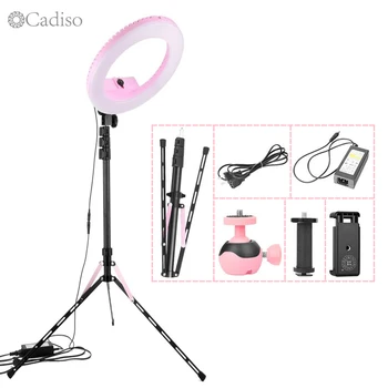 

Cadiso Camera Photo Studio Phone Video 20W 240PCS LED Annular Ring Light 5500K Photography Dimmable Ring Lamp With 180CM Tripod