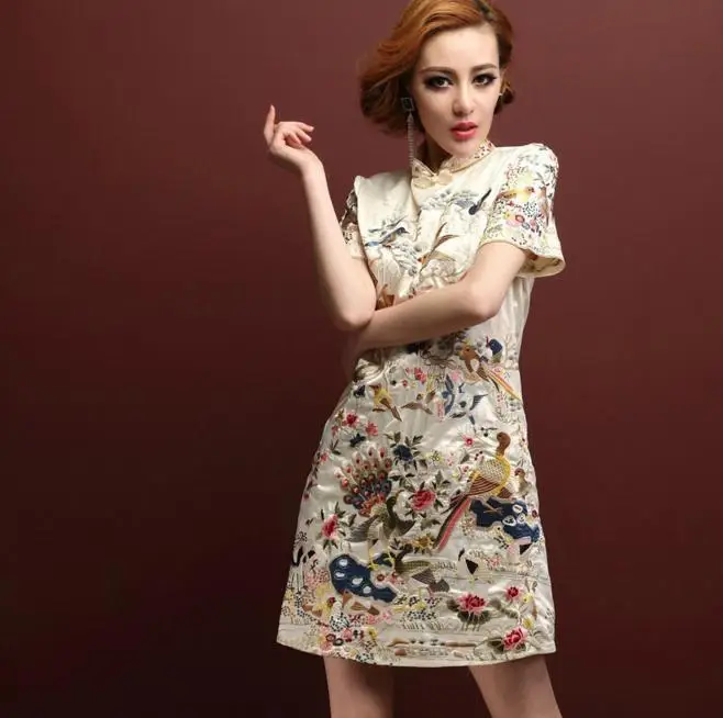 Summer Hot Sale Ladies' Vintage Embroidery Dresses Chinese Women's Modern Cheongsam Qipao Plus Size S M L XL XXL XXXL MD006