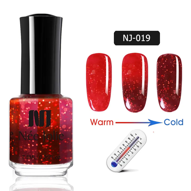 NEE JOLIE 7,5 мл температурный меняющий цвет термальный лак для ногтей блестящий эффект Быстросохнущий лак для ногтей градиентный лак для ногтей - Цвет: 7.5ml - NJ-019